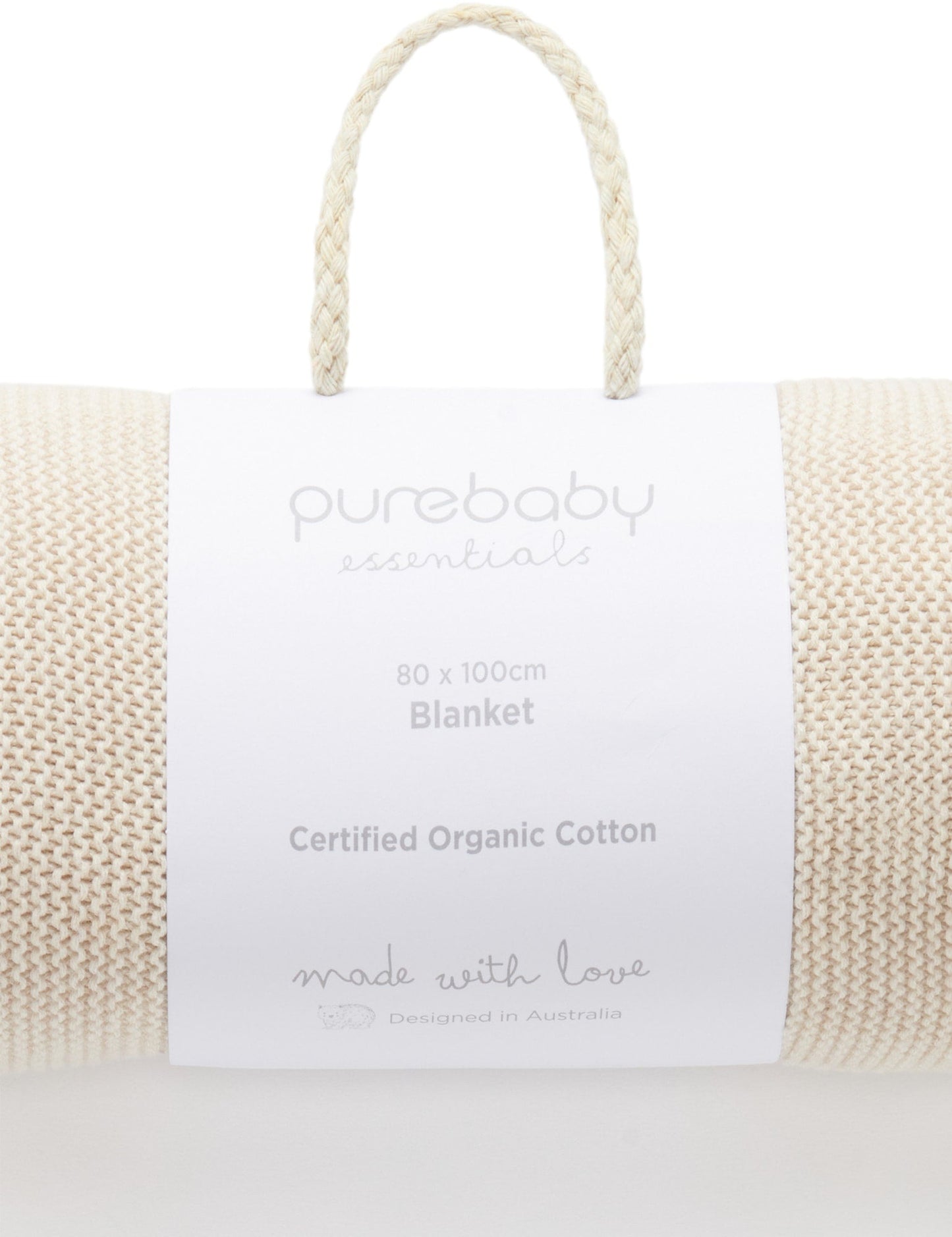 Purebaby Essentials Textured Blanket - Wheat Melange, One Size - Image 4