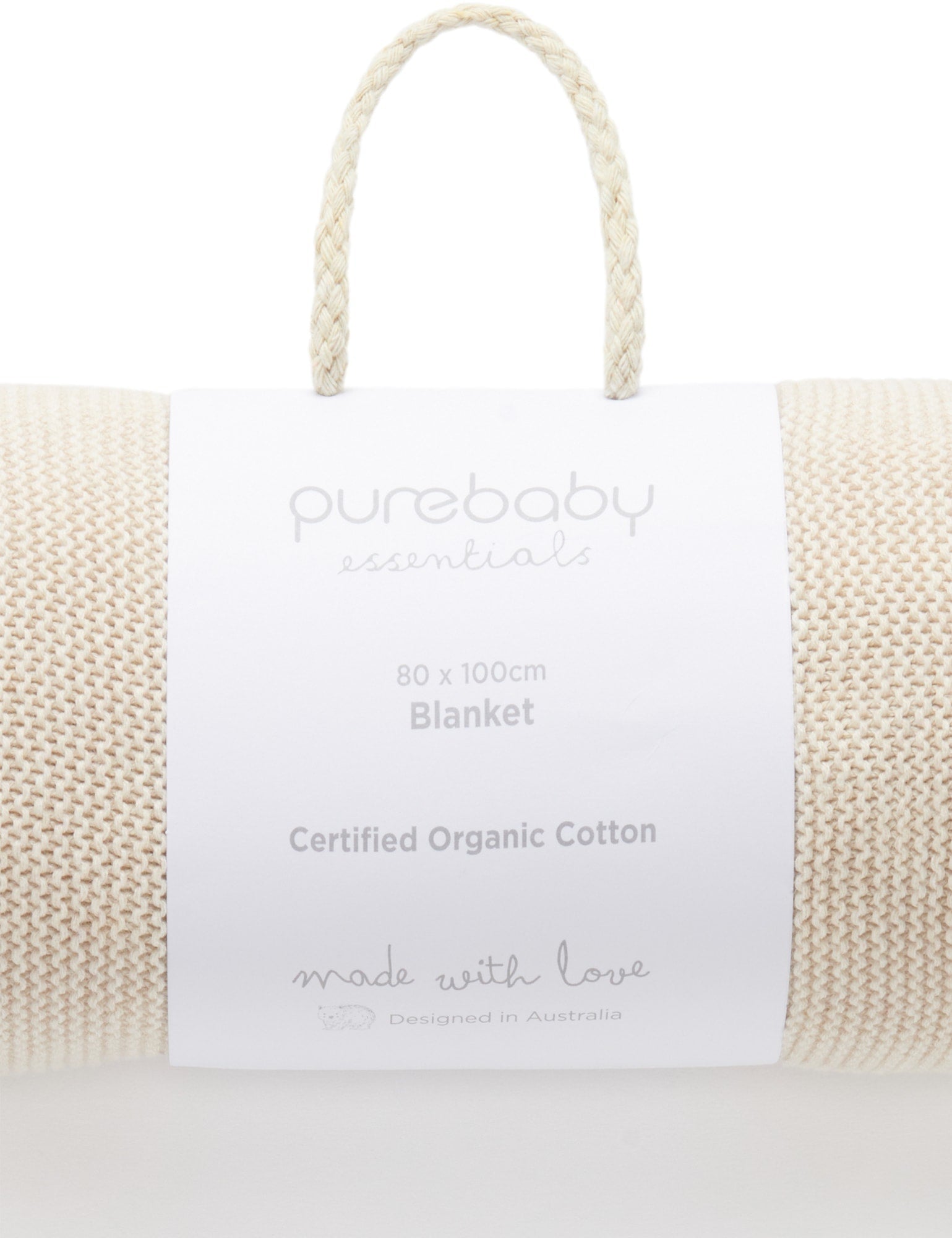 Purebaby Essentials Textured Blanket - Wheat Melange, One Size - Image 4