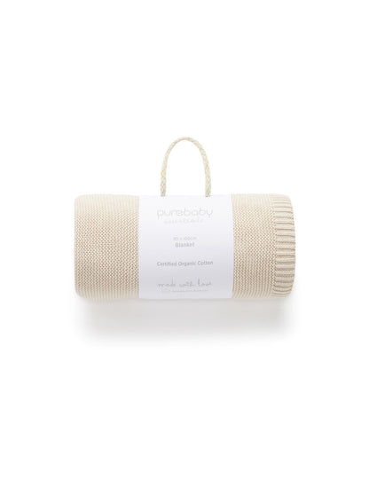 Purebaby Essentials Textured Blanket - Wheat Melange, One Size - Image 5