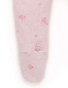 Purebaby Zip Growsuit & Headband Set - Pale Pink Blossom, 3-6M - Image 4
