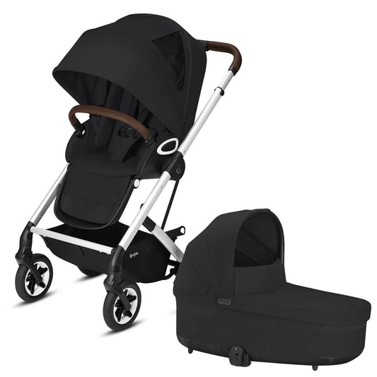 Cybex Talos S Lux All-Terrain Stroller + Cot S Lux 2 Bundle - Deep Black / Moon Black - 520004531-522002347