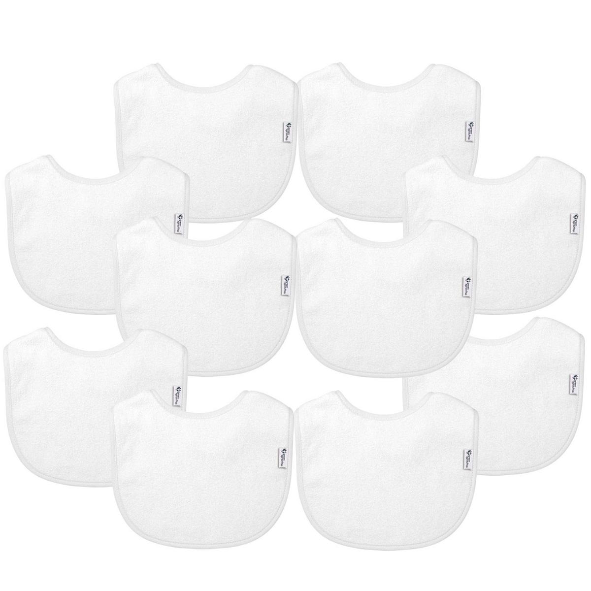 Green Sprouts Stay-Dry Everyday Bibs 10-Pack - White Set