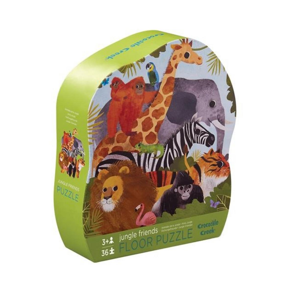 Crocodile Creek 36-Piece Shaped Box Puzzle - Jungle Friends