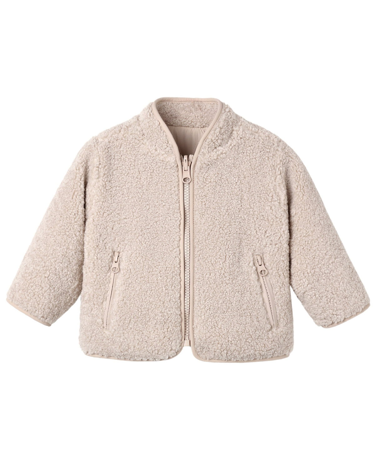 Quincy Mae Shearling Zip Jacket - Rose Water - 3-6M