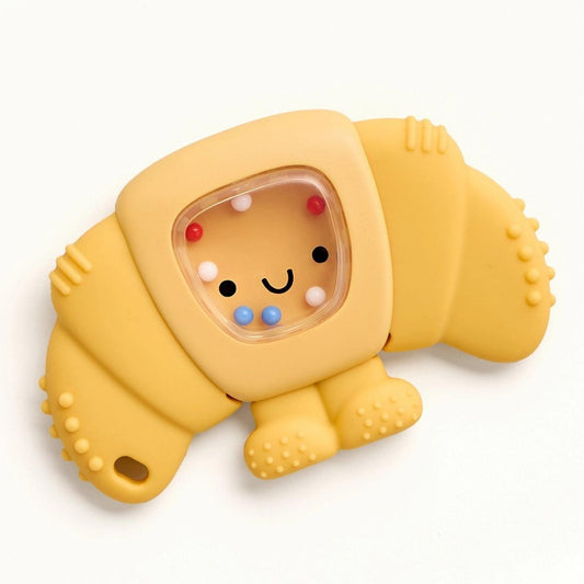 Itzy Ritzy Sweetie Shake Plus Silicone Teether with Rattle - Croissant - 604401841