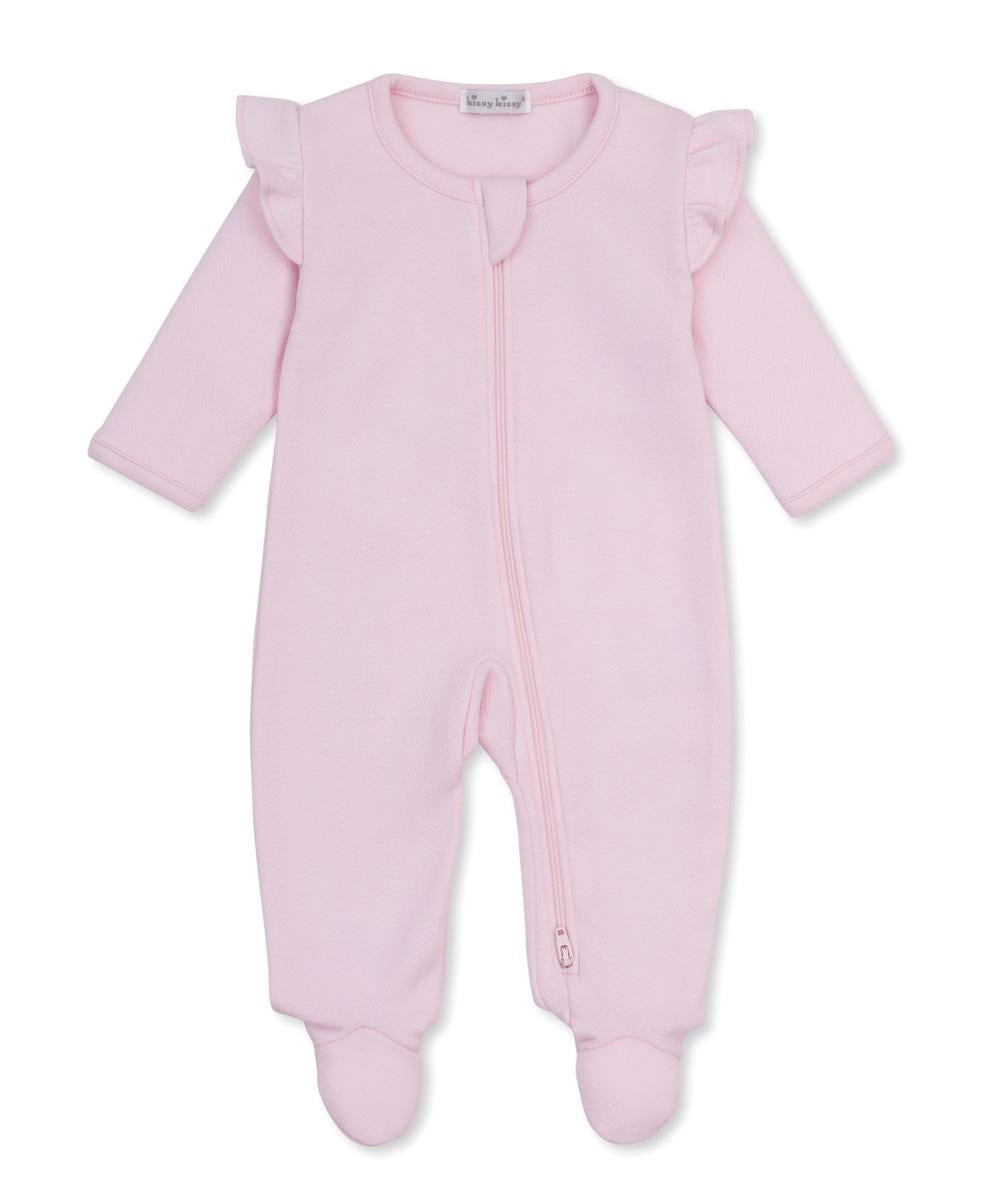 Kissy Kissy Jacquard Footie w/ Zip - Baby Blessings, Pink, Newborn