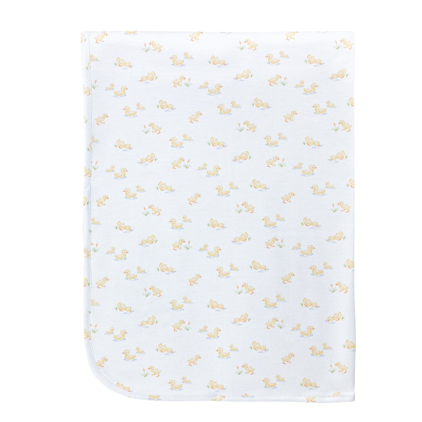 Baby Club Chic Tiny Baby Duckies Printed Pima Receiving Blanket 30 X 28.5