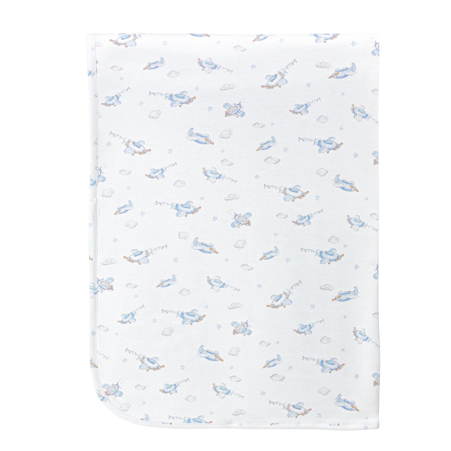 Baby Club Chic Up, Up and Away Printed Pima Receiving Blanket 30 X 28.5