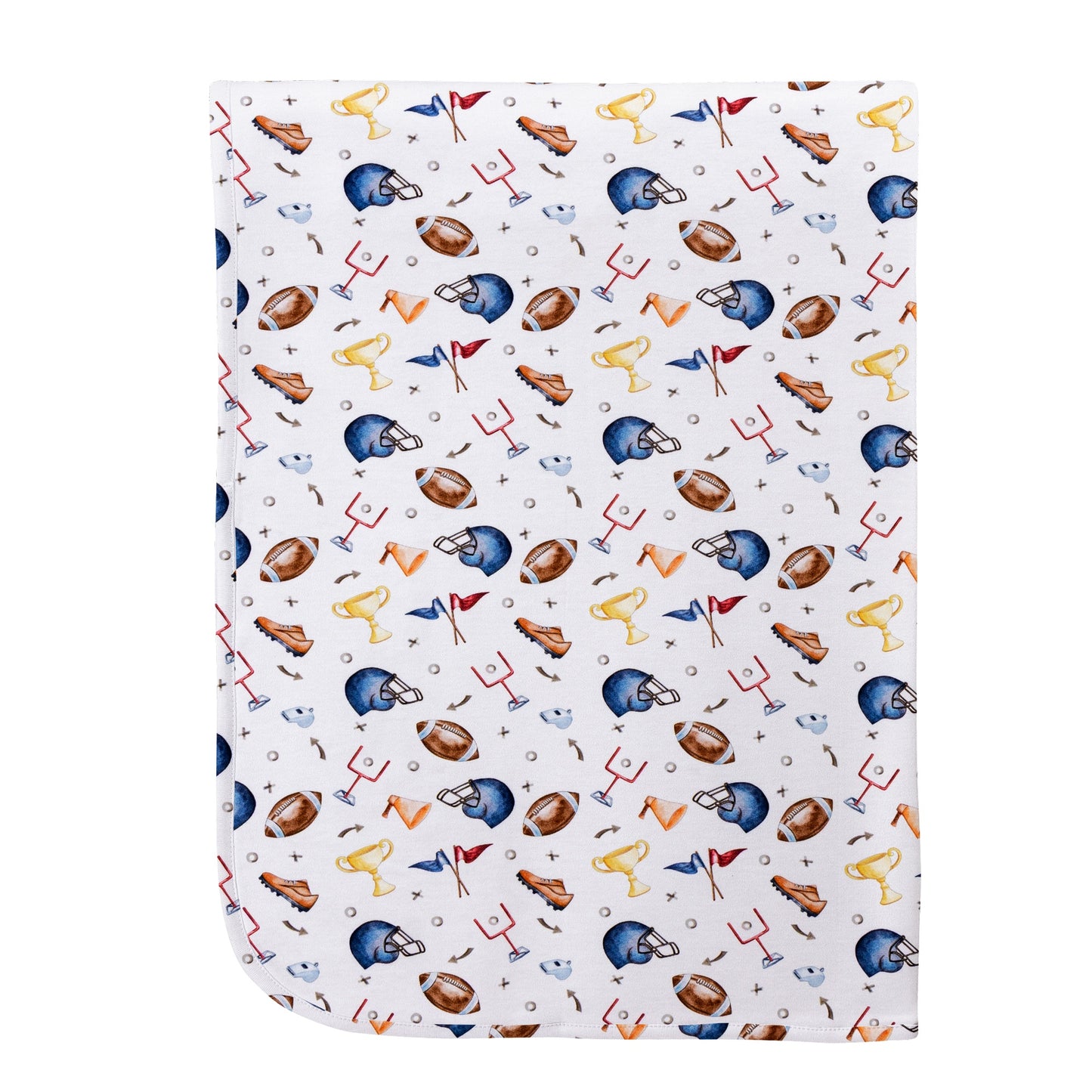 Baby Club Chic Game Day Printed Pima Receiving Blanket 30 X 28.5