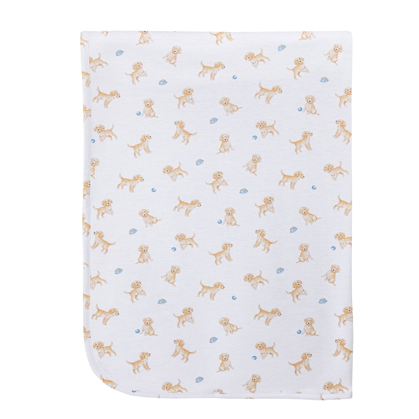 Baby Club Chic Tiny Puppies Printed Pima Receiving Blanket 30 X 28.5