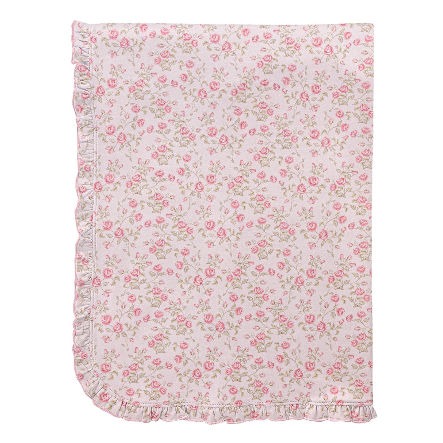 Baby Club Chic Velvet Petals Printed Pima Blanket with Ruffle 30 X 28.5