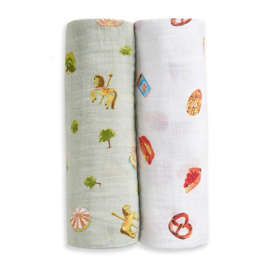 Aden + Anais Organic Cotton Swaddle Blanket 2 pk - New York City - ASWO20012