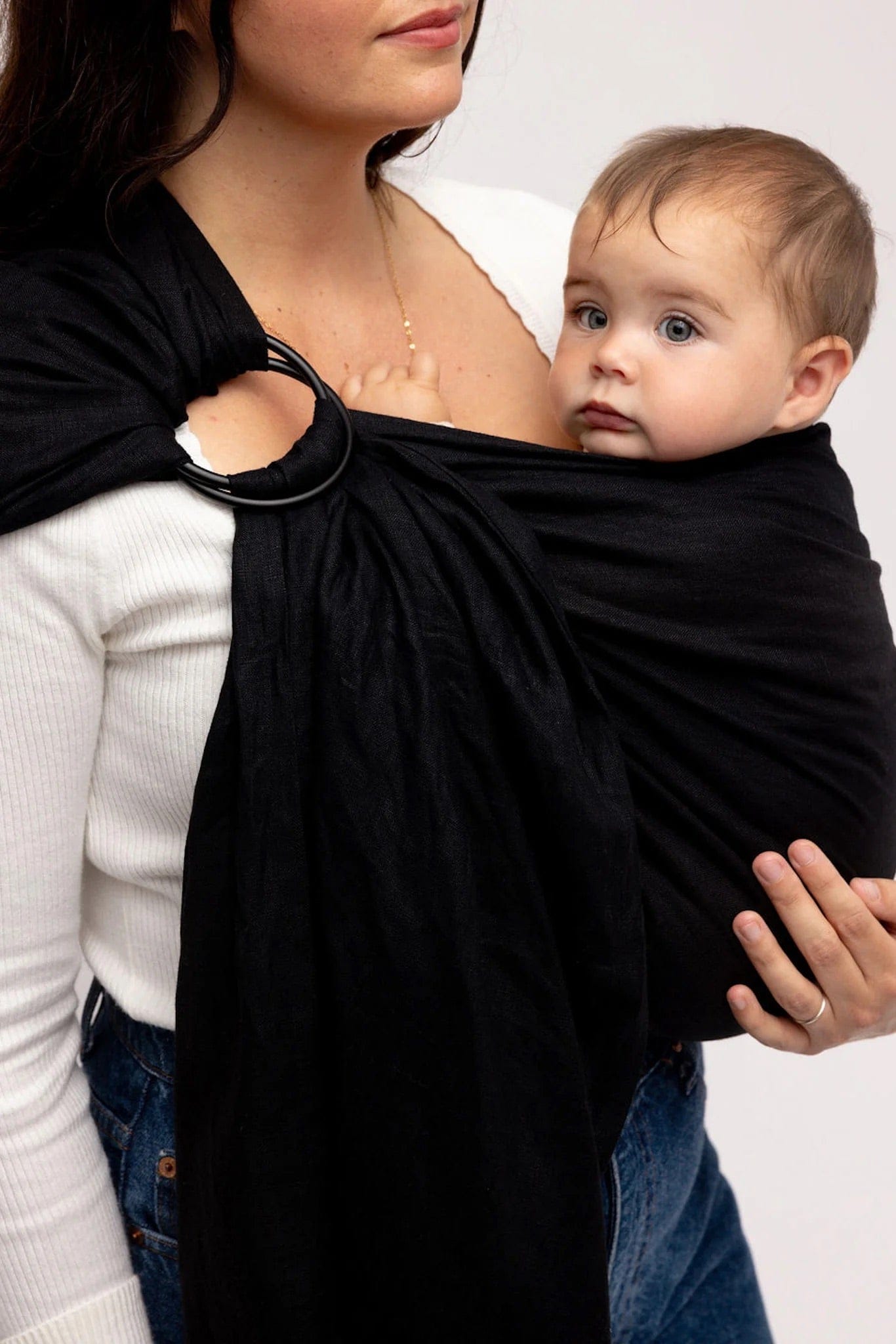 WildBird Linen Ring Sling, Standard (74") - Raven / Black - RS-LTCRaven-74B