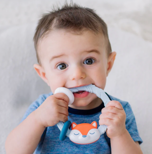 Itzy Ritzy Ritzy Rattle with Teething Rings - Fox