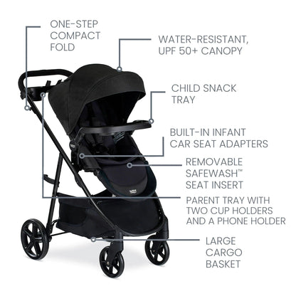 Britax Willow Brook S+ Travel System with Alpine Anti-Rebound Base - Raven Black - S14691600