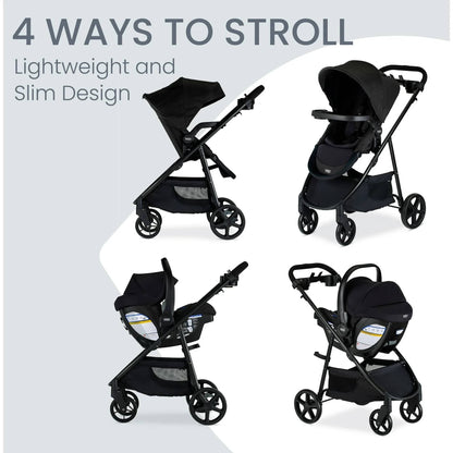 Britax Willow Brook S+ Travel System with Alpine Anti-Rebound Base - Raven Black - S14691600
