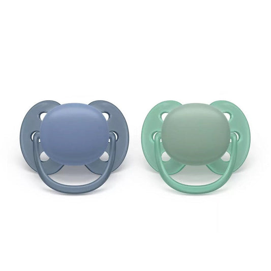 Avent Ultra Soft Pacifier 6-18m, Blue Hush / Desert Green, 2 pack - SCF091-42