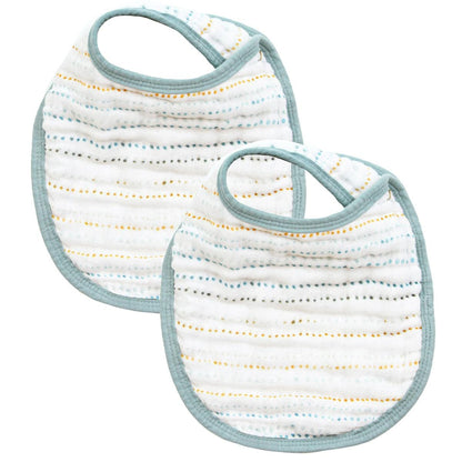 Lou Lou & Company Cloud Muslin Bib 2 pk - Conrad / Steel