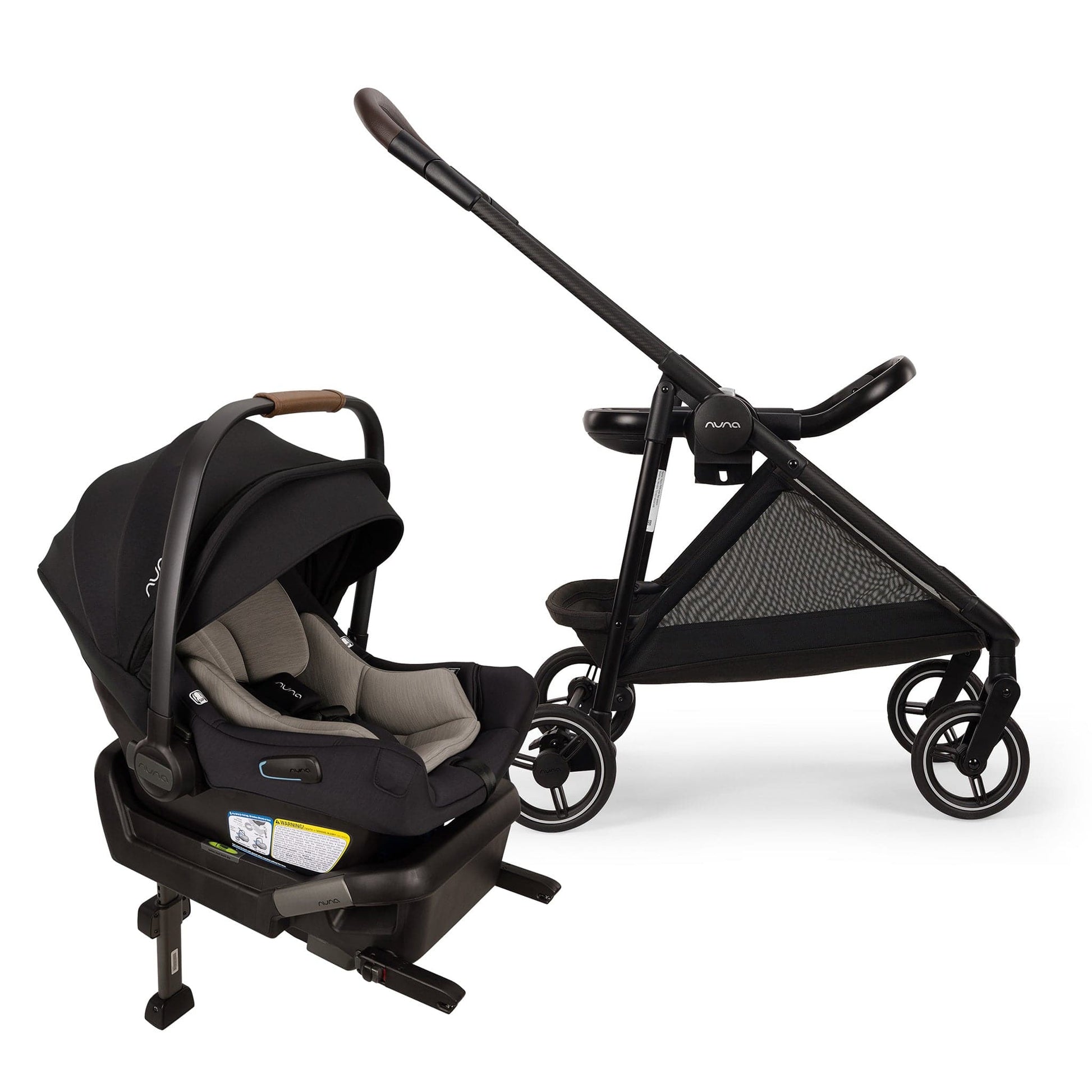 Nuna Flex System Frame + PIPA Aire Travel System Bundle - Caviar - SF16070CVR-CF18500CVR