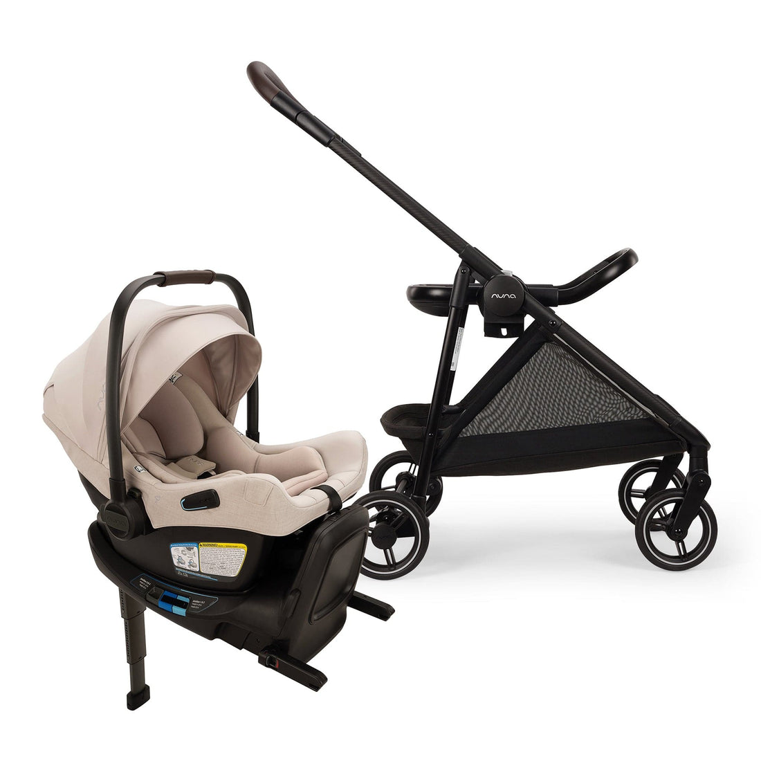 Nuna Flex System Frame + PIPA Aire RX Travel System Bundle - Biscotti - SF16070CVR-CF18508600BIS