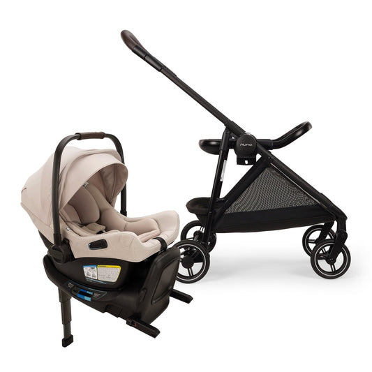 Nuna Flex System Frame + PIPA Aire RX Travel System Bundle - Biscotti - SF16070CVR-CF18508600BIS