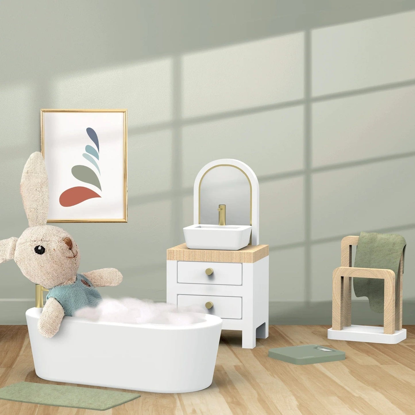 Speedy Monkey Dollhouse Bathroom Set with 1 Character - Image 3