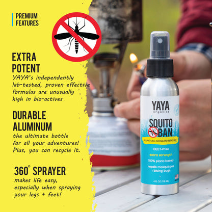 YAYA Organics Squito Ban All-Natural Mosquito Repellent - 4 oz