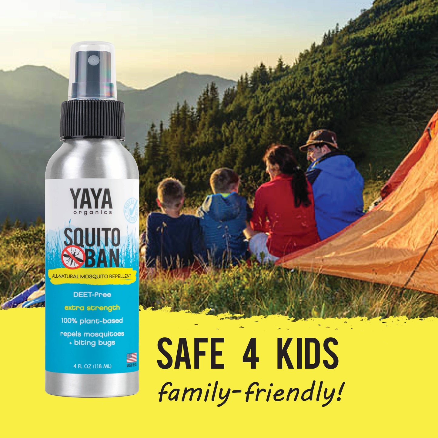 YAYA Organics Squito Ban All-Natural Mosquito Repellent - 4 oz