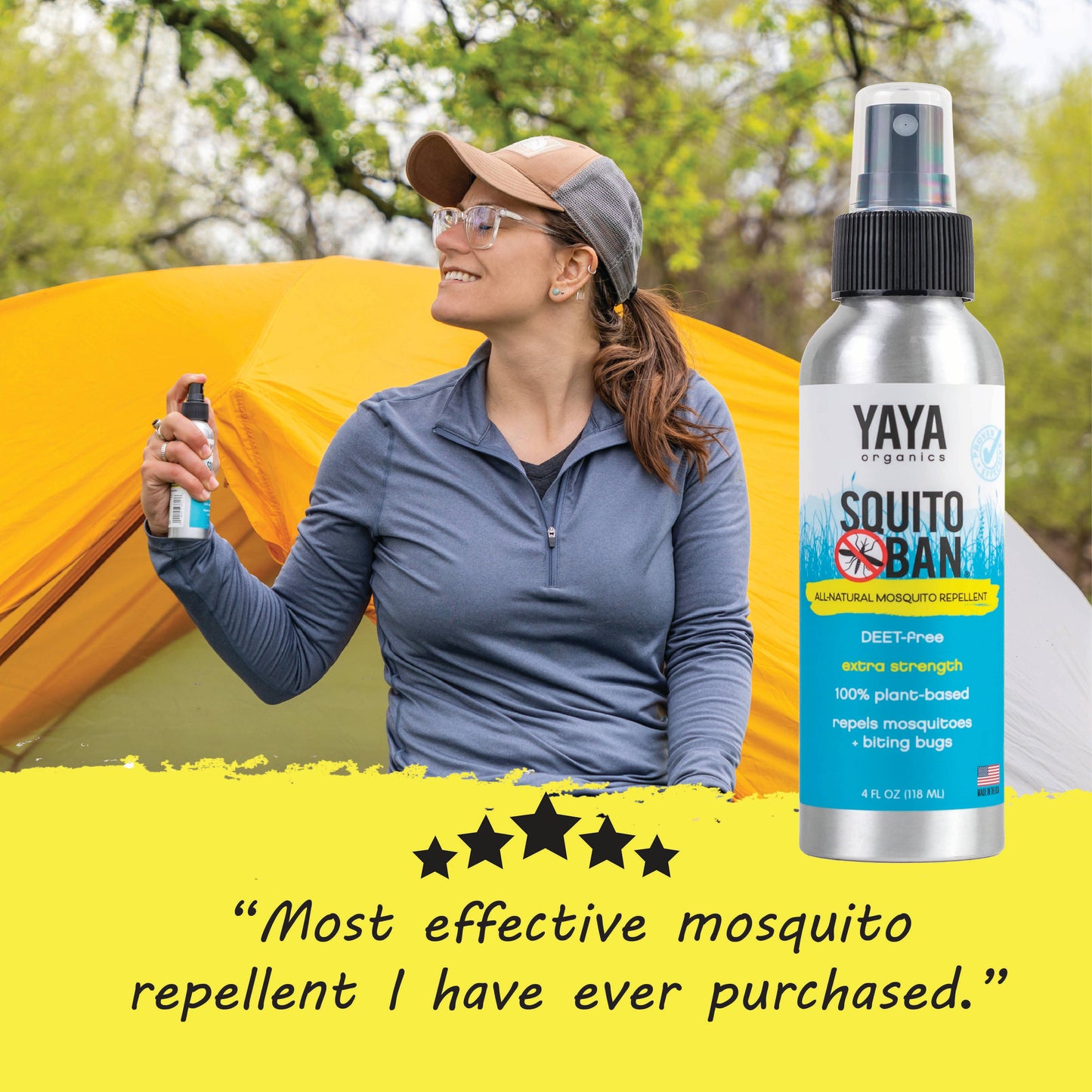 YAYA Organics Squito Ban All-Natural Mosquito Repellent - 4 oz