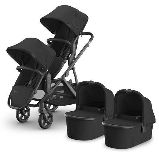 UPPAbaby Vista V3 Twin Stroller with RumbleSeat V3 + Bassinet Bundle - Jake - TWIN-V3-BAS-0303-VSO-NA-JKE