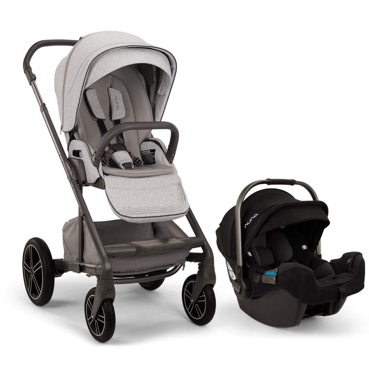 Nuna MIXX Next w/ Magnetic Buckle + Pipa RX Travel System - Sterling / Caviar Chocolate