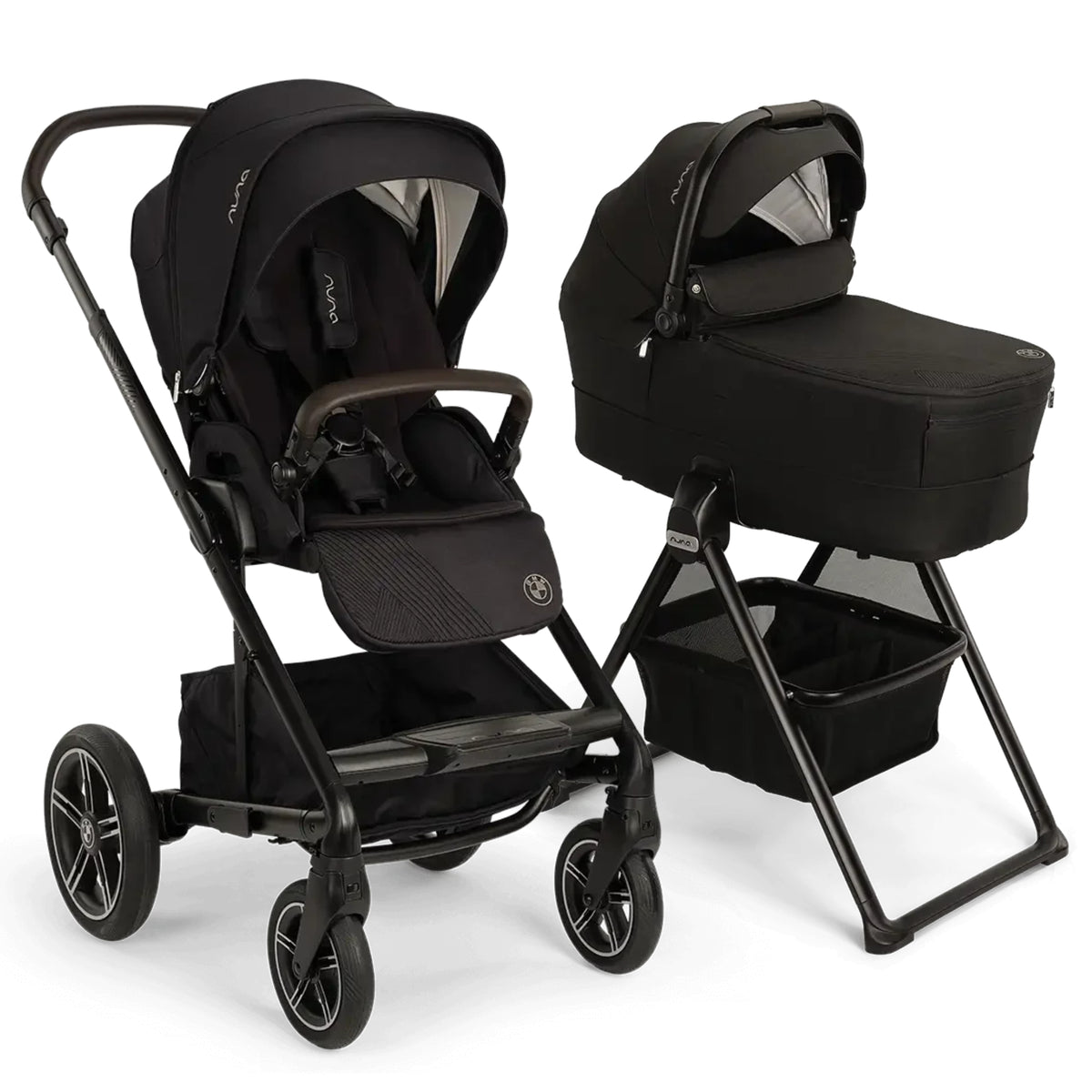 Nuna x BMW MIXX Next Stroller with Magnetic Buckle + Bassinet & Stand Bundle - Element