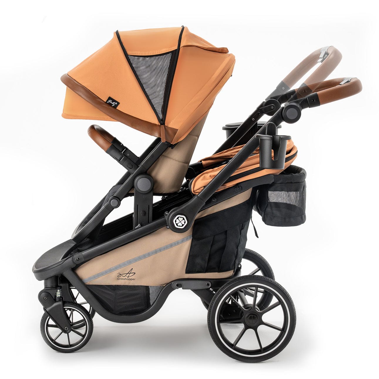double stroller 2019 Grasshopper 8-in-1 Single to Double Stroller Canyon