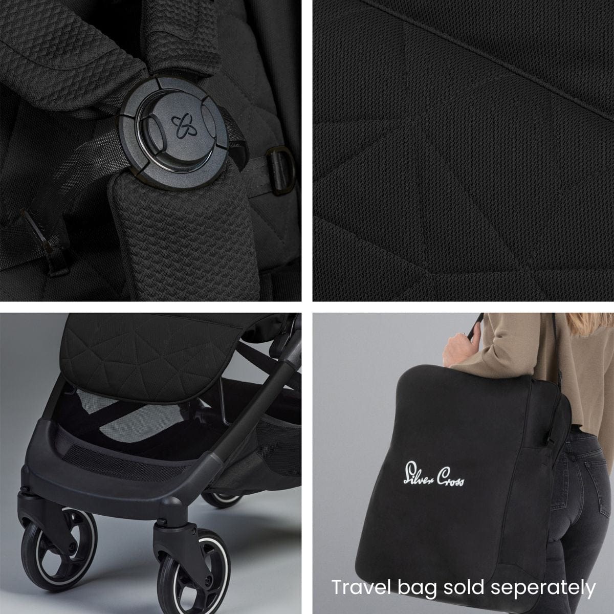 Silver Cross Clic Compact Stroller + Nuna PIPA RX Travel System Bundle - Black / Caviar