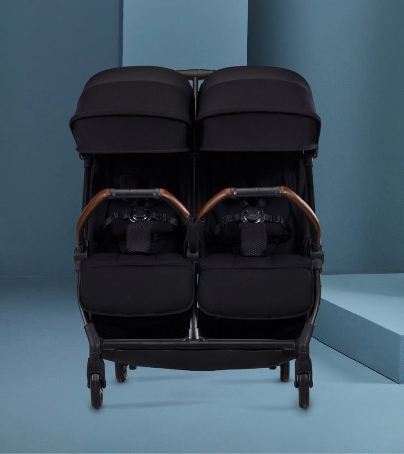 Silver Cross Jet Lightweight Double Stroller + Essentials Bundle - Black