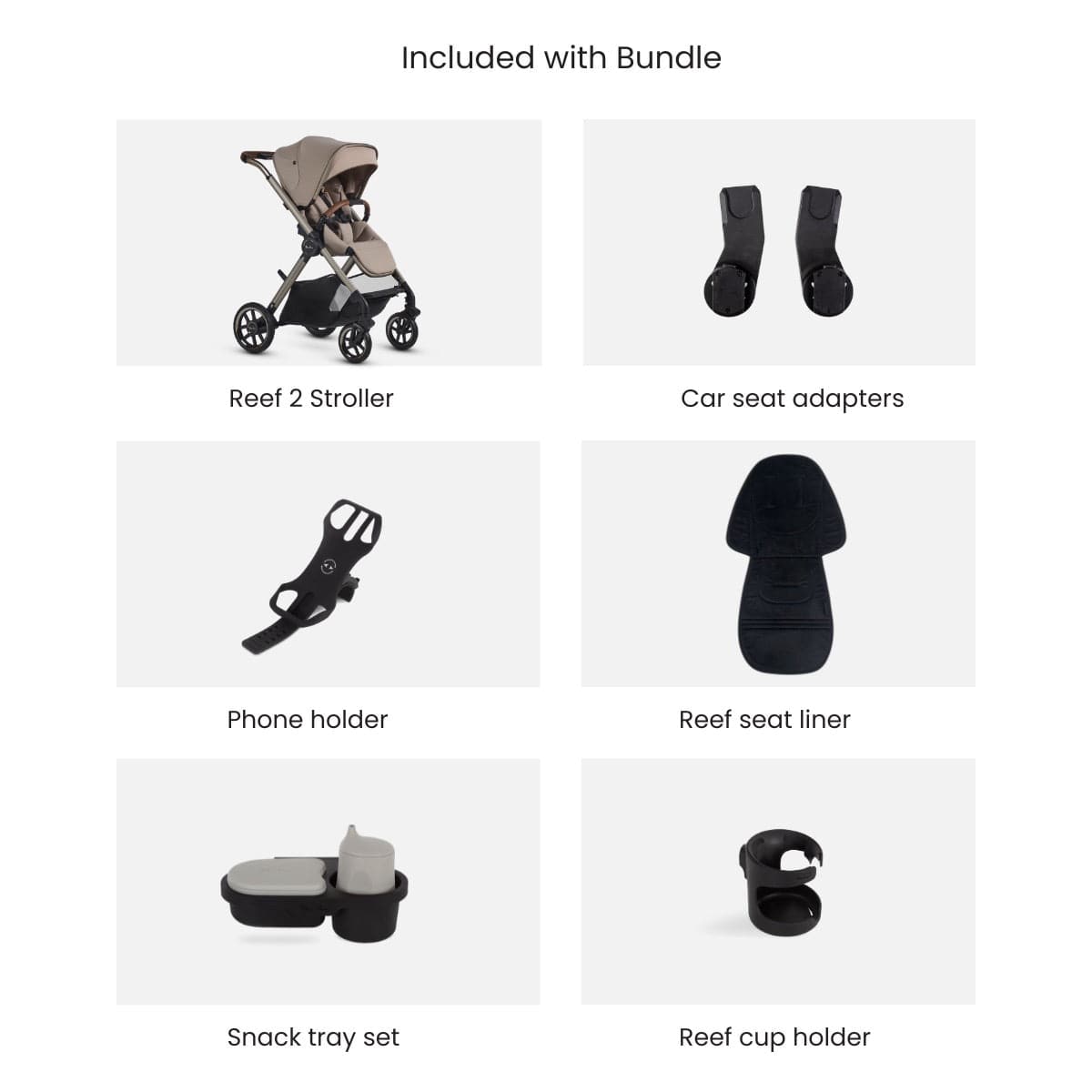 Silver Cross Reef 2 Multi-terrain Modular Stroller 2025 + Accessory Bundle - Frappe - SX2336-FPUC