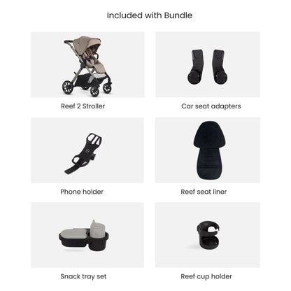 Silver Cross Reef 2 Multi-terrain Modular Stroller 2025 + Accessory Bundle - Frappe - SX2336-FPUC