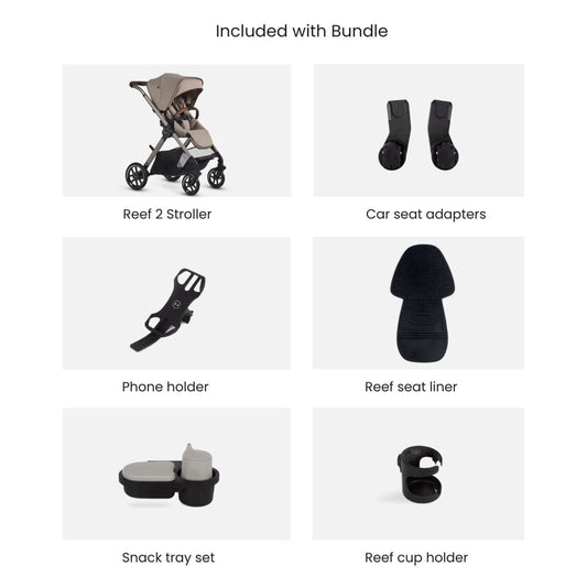 Silver Cross Reef 2 Multi-terrain Modular Stroller 2025 + Accessory Bundle - Frappe - SX2336-FPUC