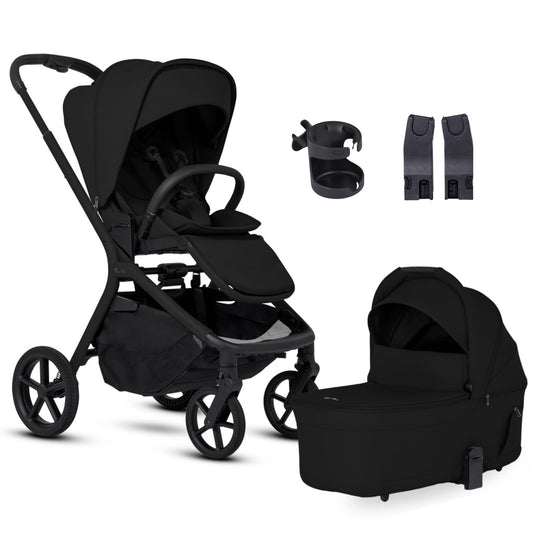 Silver Cross Breez Modular Stroller + Newborn Essentials Bundle - Onyx