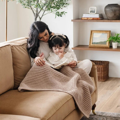 Saranoni Waffle Knit Receiving Blanket - Wheat