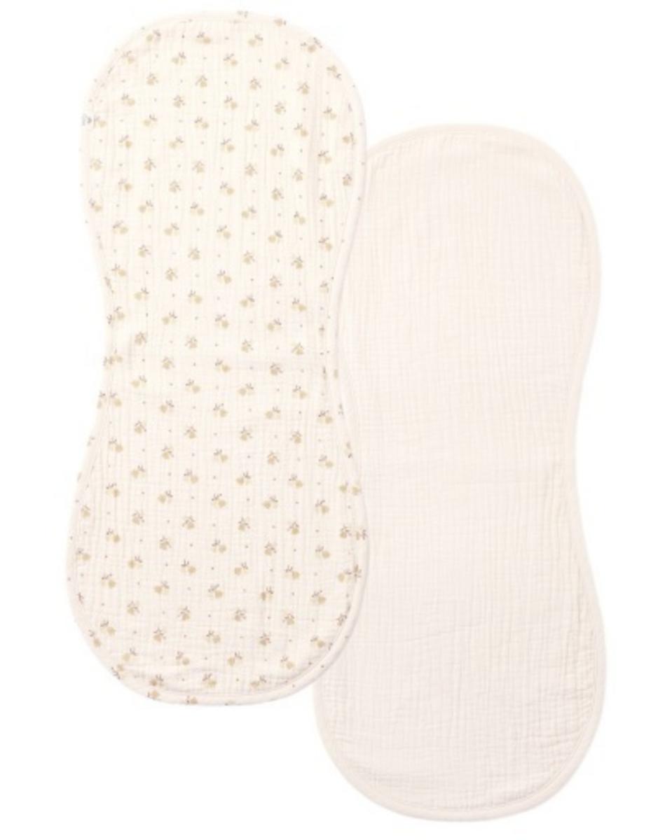 Quincy Mae Burp Cloth, 2 Pack Golden Fleur, Natural - Natural