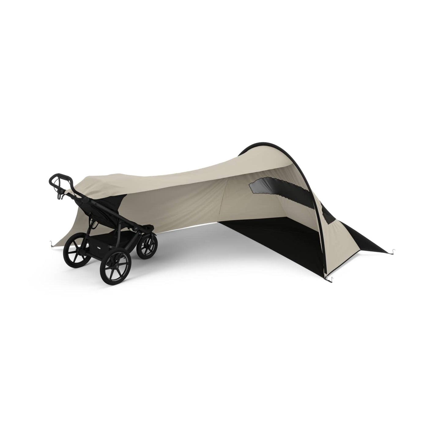 Thule Urban Glide 3 Single Jogging Stroller + Sun & Wind Tarp Bundle - Black