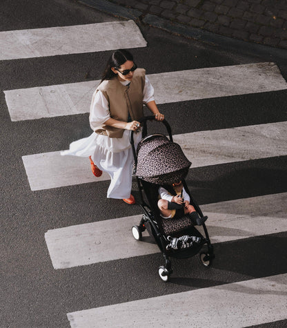 Stokke YOYO3 Ultra Compact 6+ Stroller (One Box) - Black / Leopard (Wild Collection) - 654300