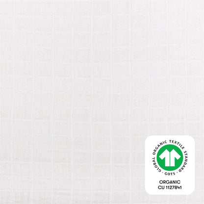 Babyletto Mini Crib Sheet in GOTS Certified Organic Muslin Cotton - White - T29436
