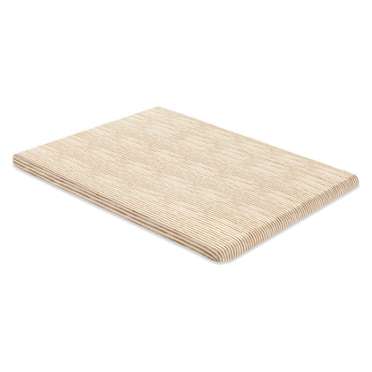 Babyletto rectangular crib mattress with beige and white striped cover