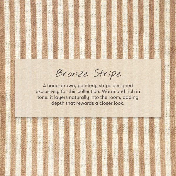 Babyletto bronze stripe fabric swatch with vertical painterly lines