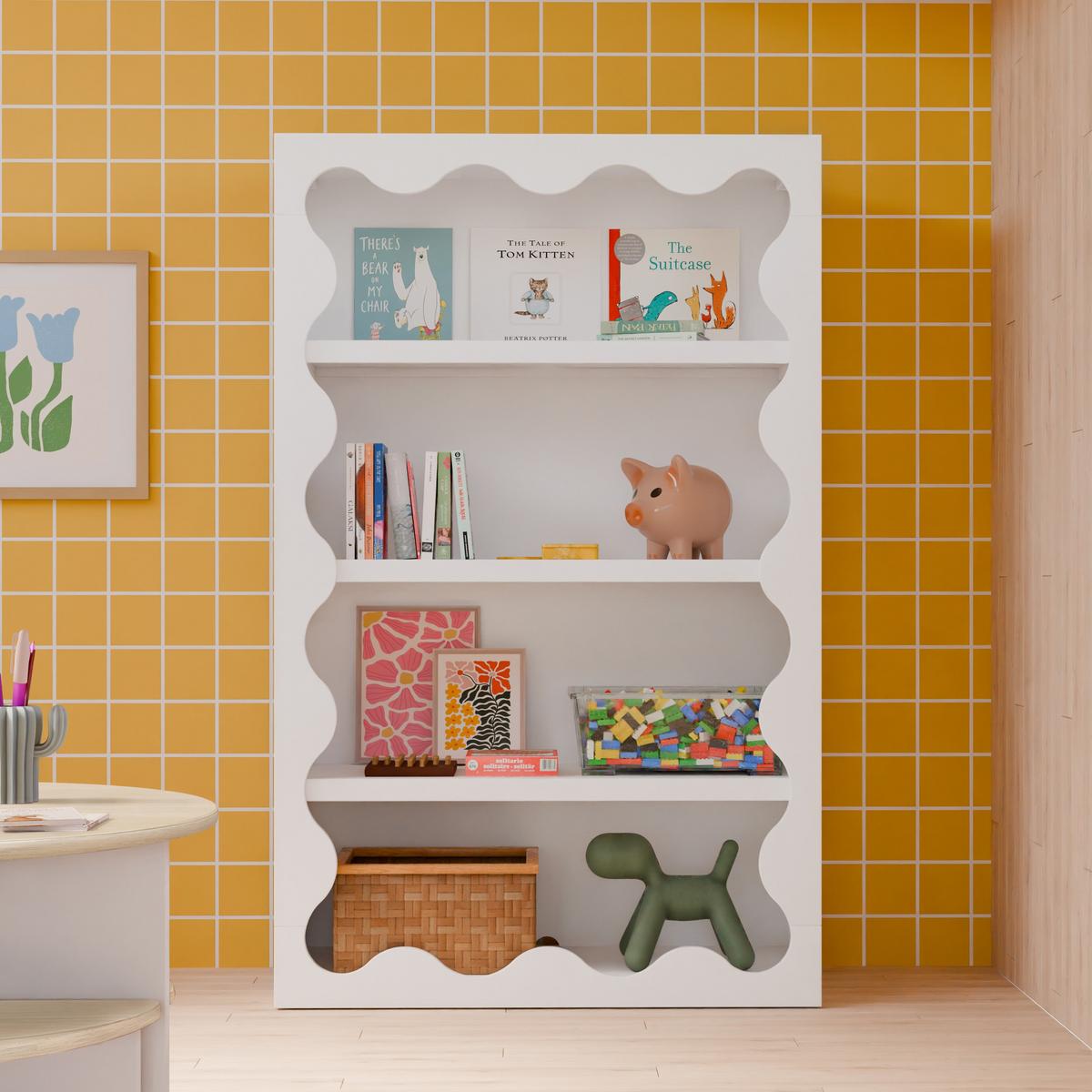 Babyletto Lido Wave Bookcase - White