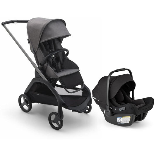 Bugaboo Dragonfly Stroller + Turtle Air Shield Travel System Bundle - Graphite / Grey Melange / Grey Melange / Black - 100176032-400016001-B