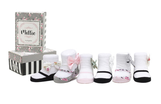 Trumpette Millie Infant Socks, 6 Pack - 0-12M