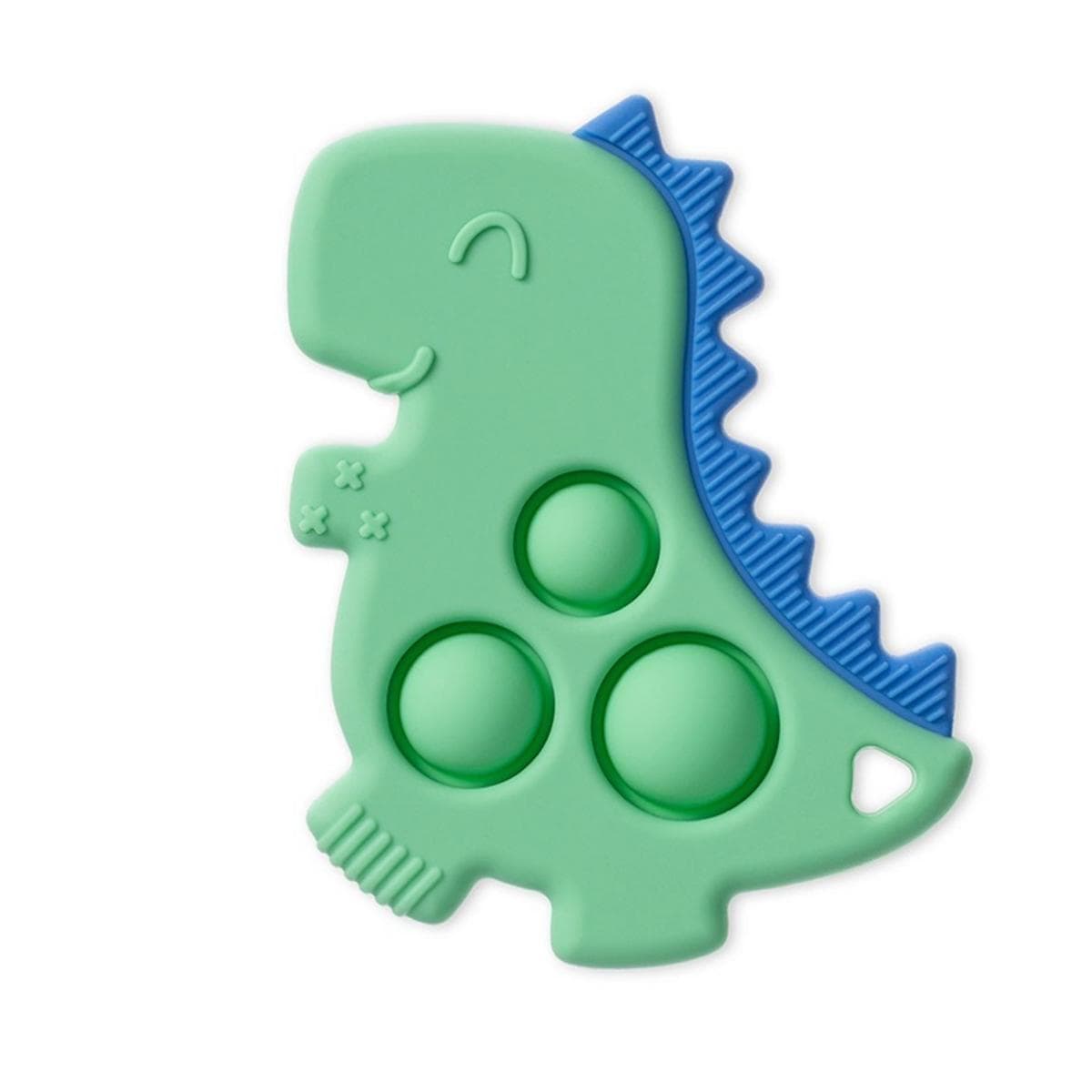 Itzy Ritzy Itzy Pop Silicone Teether w/ Sensory Popper - Green Dino - POP8085